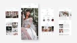 Mobile screens for the Bridalgram home page