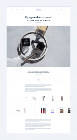 Example blog post where stories are accompanied by products