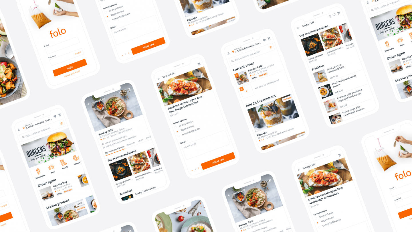 Folo mobile app screens